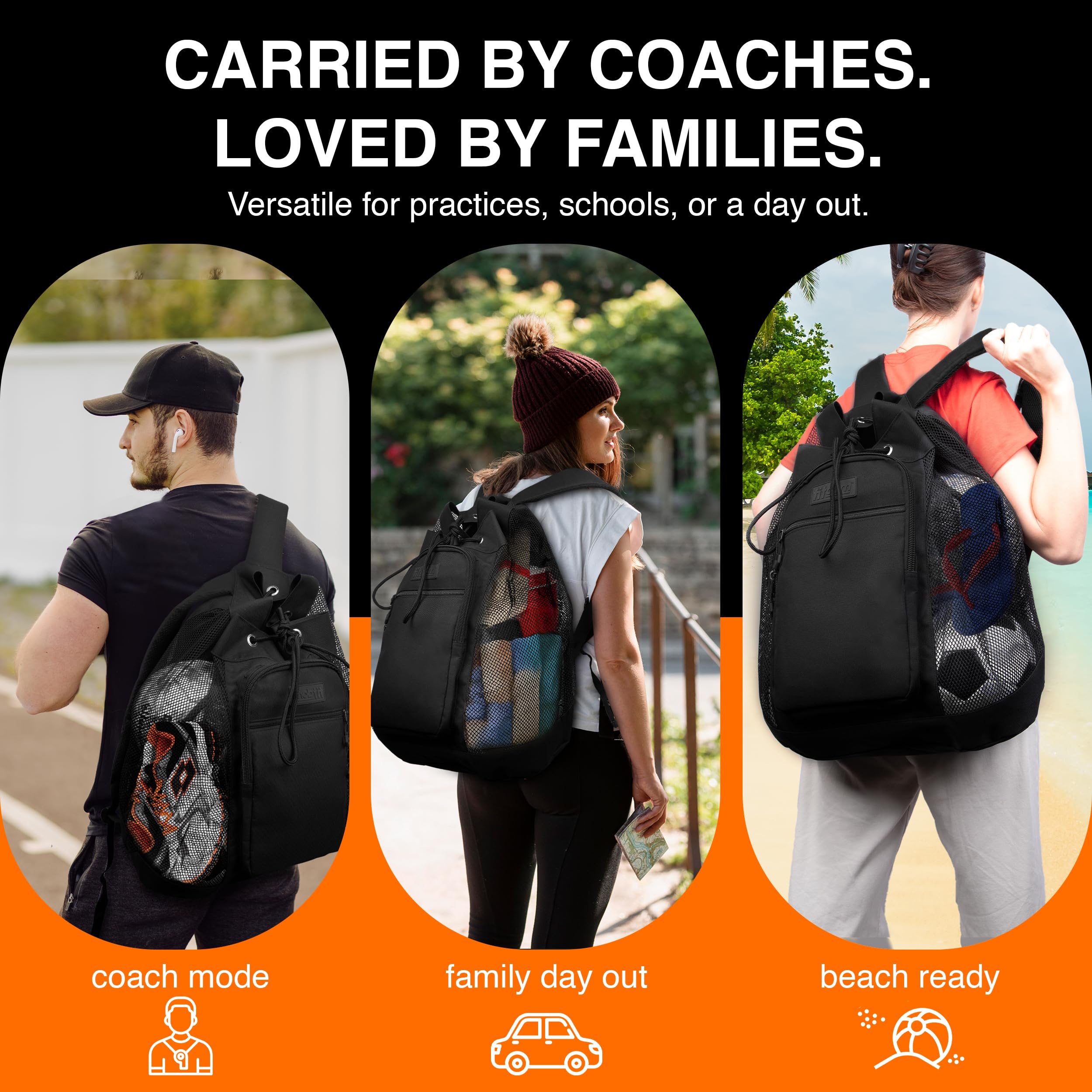 MB-7 Small Mesh Equipment Ball Backpack