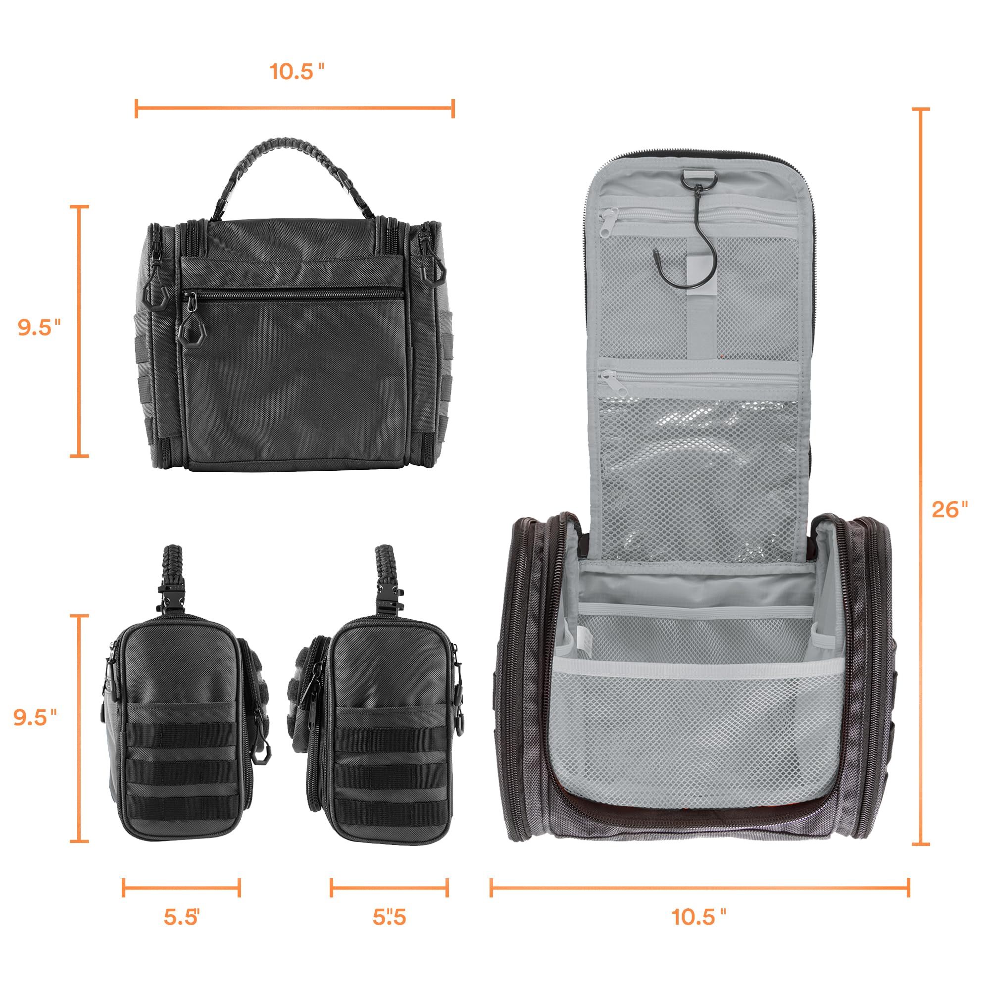 DK-2 Tactical Inspired Hanging Toiletry Bag