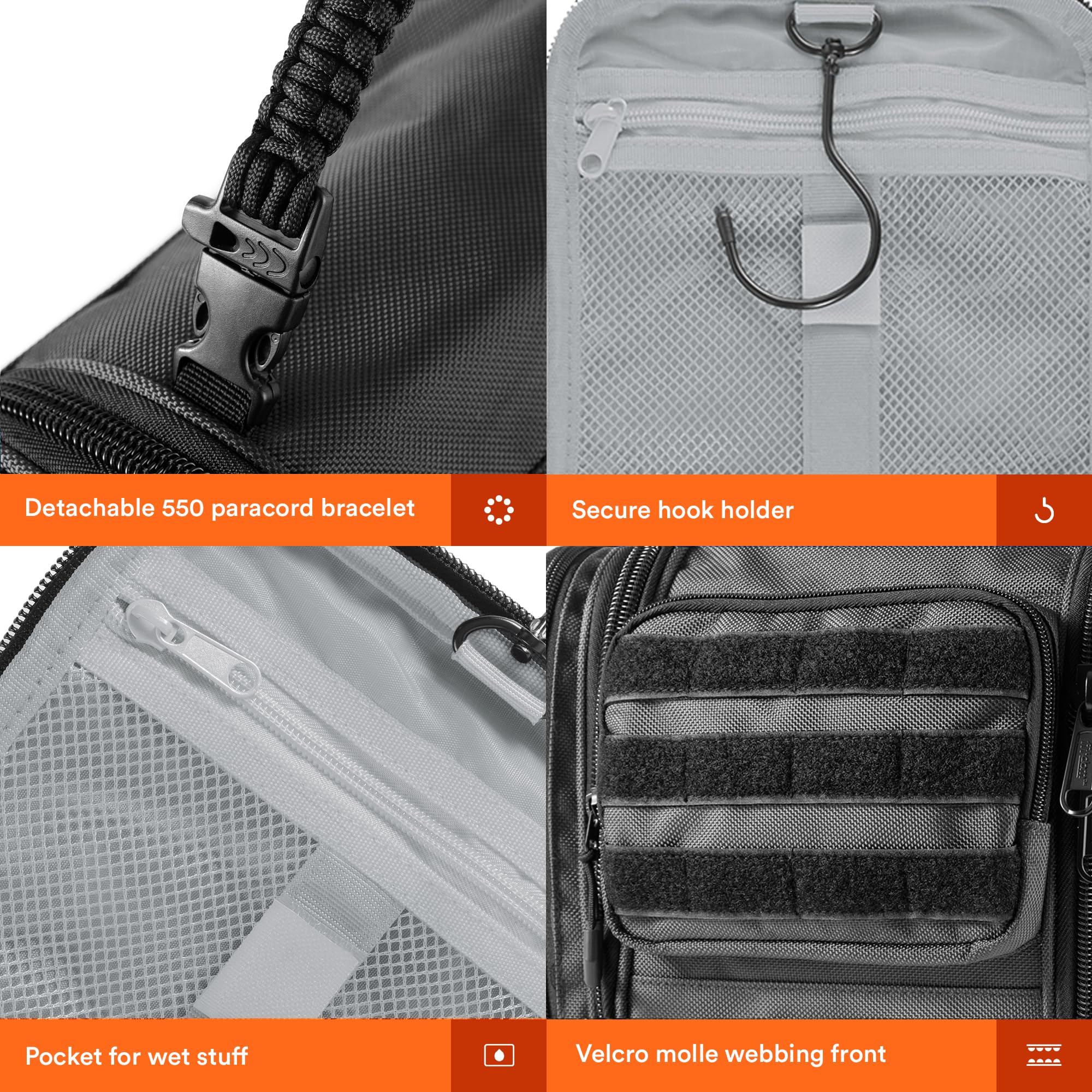 DK-2 Tactical Inspired Hanging Toiletry Bag