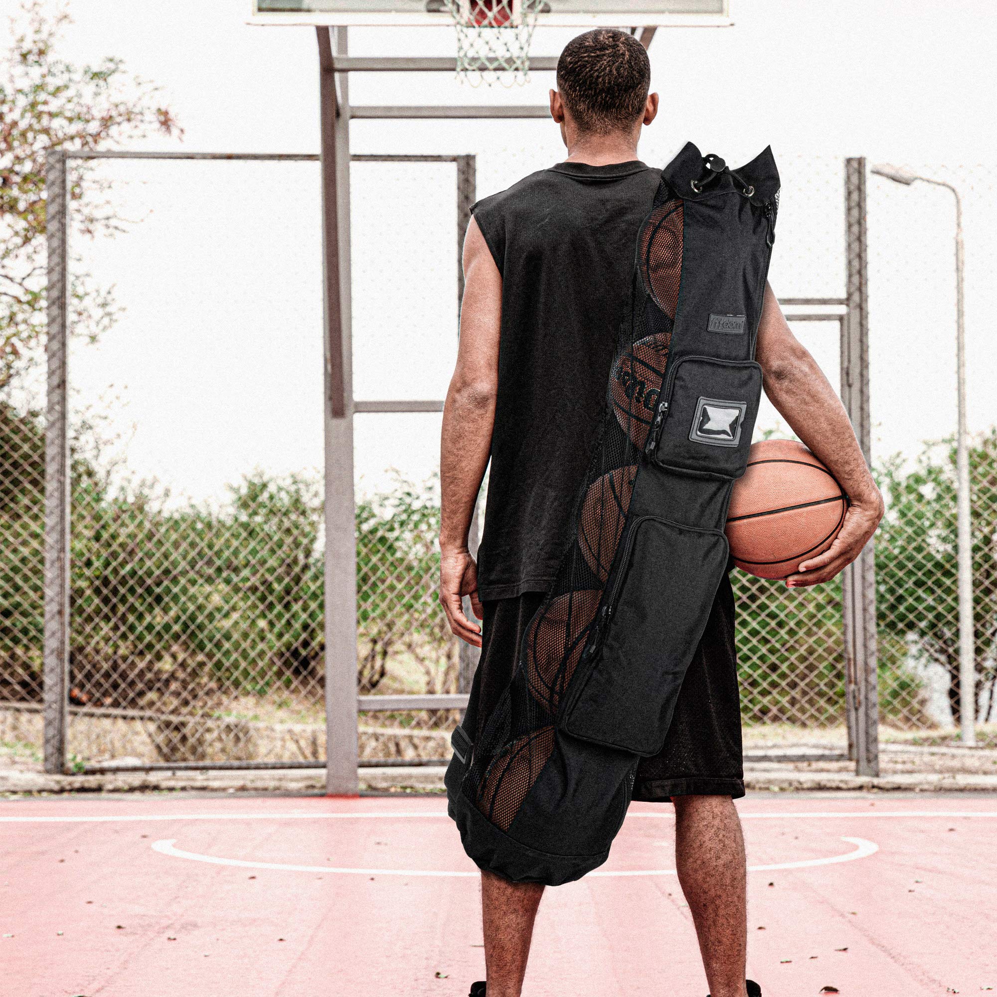 MB-3 5 Basketballs Mesh Equipment Bag