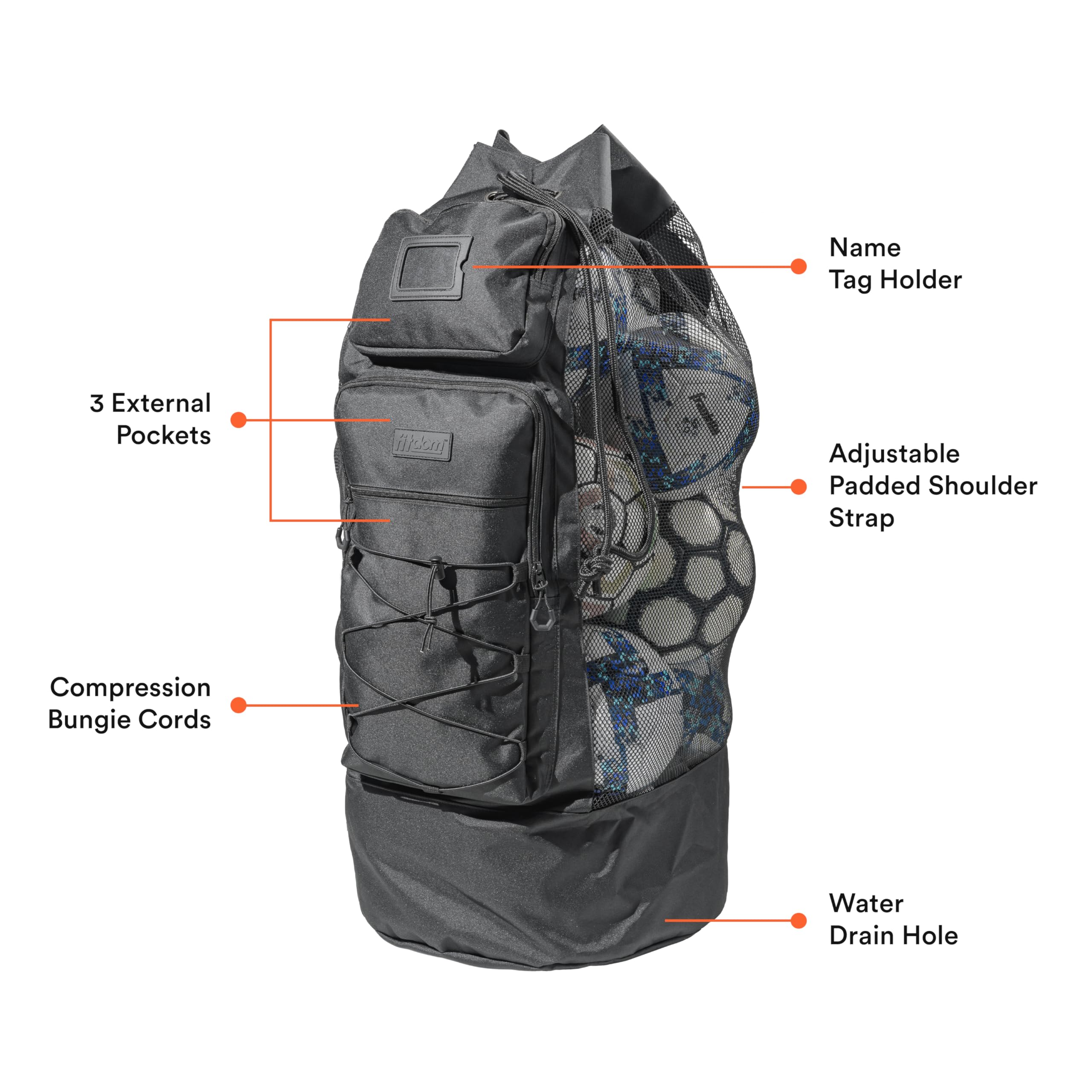 MB-8 XL Soccer Mesh Equipment Ball Bag