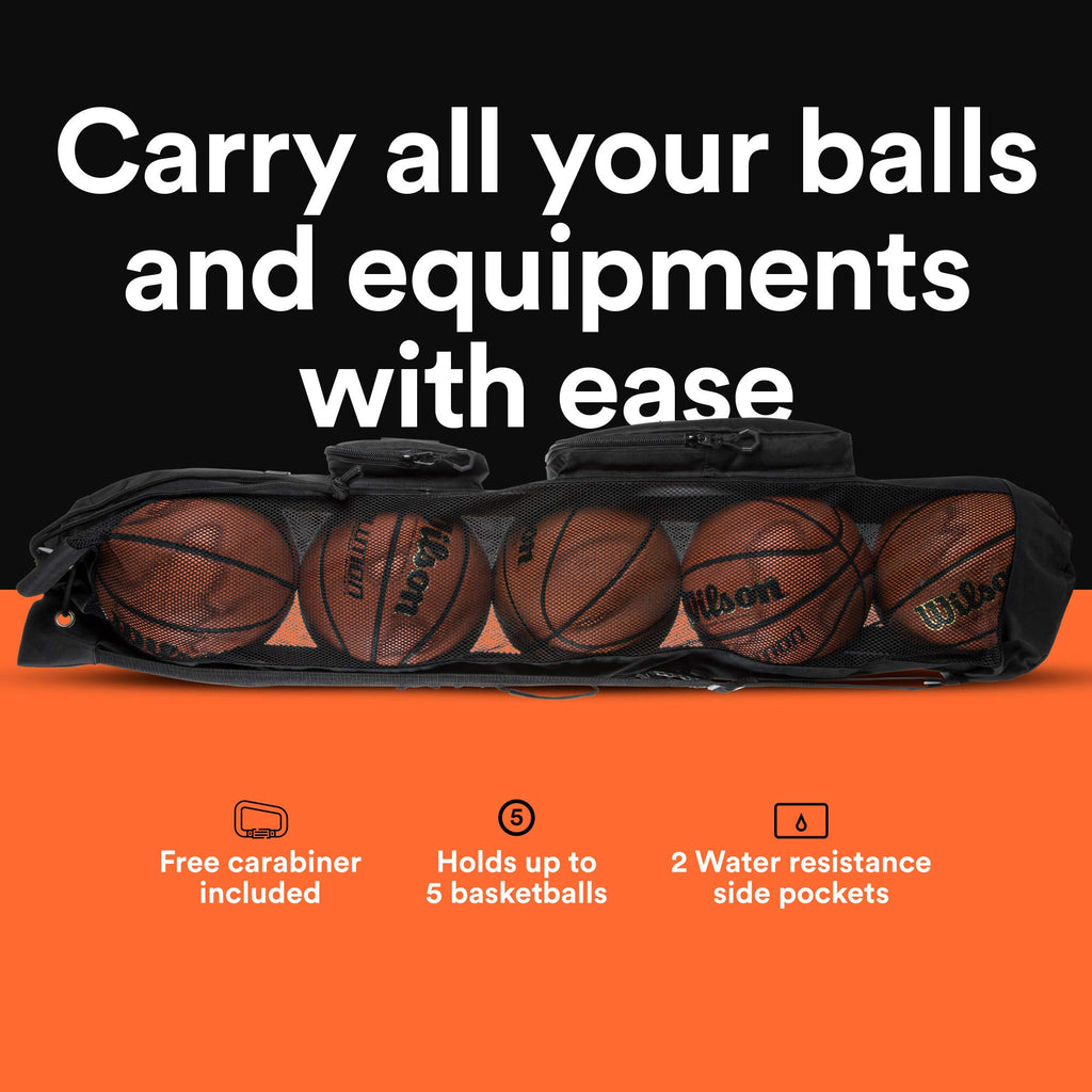 MB-3 5 Basketballs Mesh Equipment Bag
